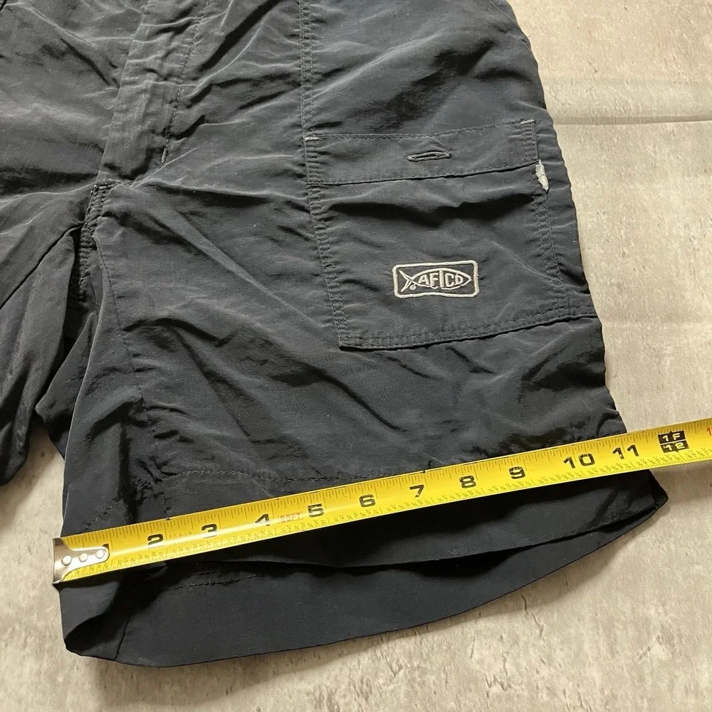 AFTCO Shorts Mens Size 28 Black Nylon Fishing Outdoor Cargo Hunting - Picture 9 of 11